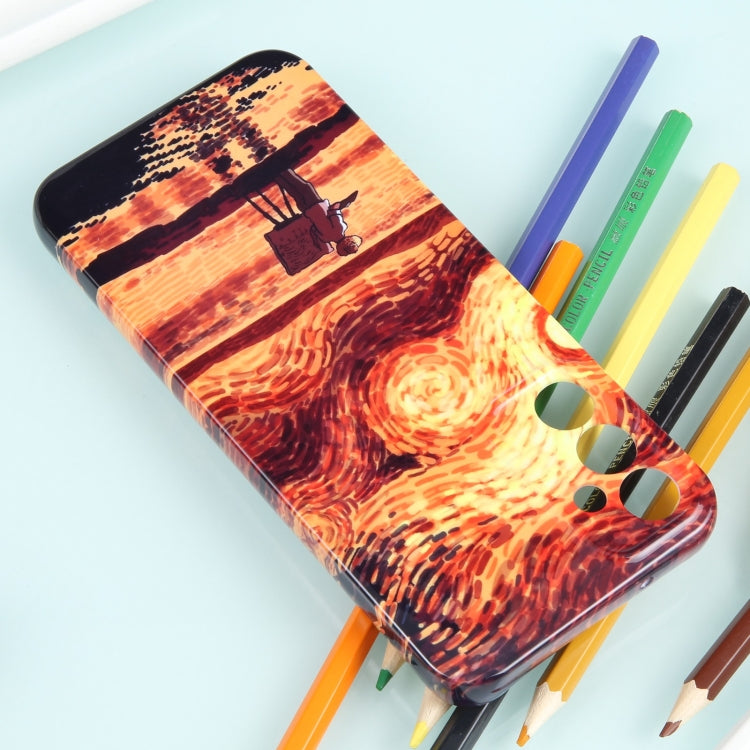 For Samsung Galaxy S23 Ultra 5G Precise Hole Oil Painting Pattern PC Phone Case(Sunset) by buy2fix