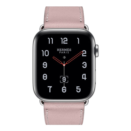For Apple Watch Series 7 45mm / 6 & SE & 5 & 4 44mm / 3 & 2 & 1 42mm Leather Watch Band(Pink) by buy2fix