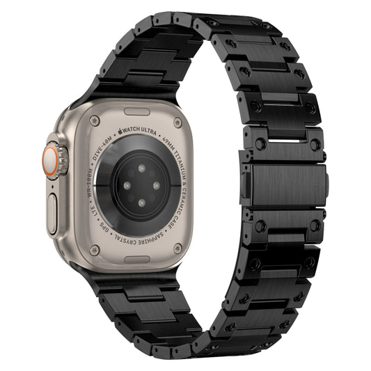 Double Rows Metal Watch Band For Apple Watch Ultra 49mm(Black) by buy2fix