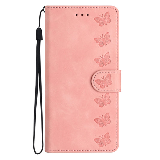 For Xiaomi Redmi Note 11 5G Seven Butterflies Embossed Leather Phone Case(Pink) by buy2fix
