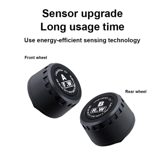 Front Rear Wheel Tire Pressure Temperature Monitoring Sensor(Black) by buy2fix