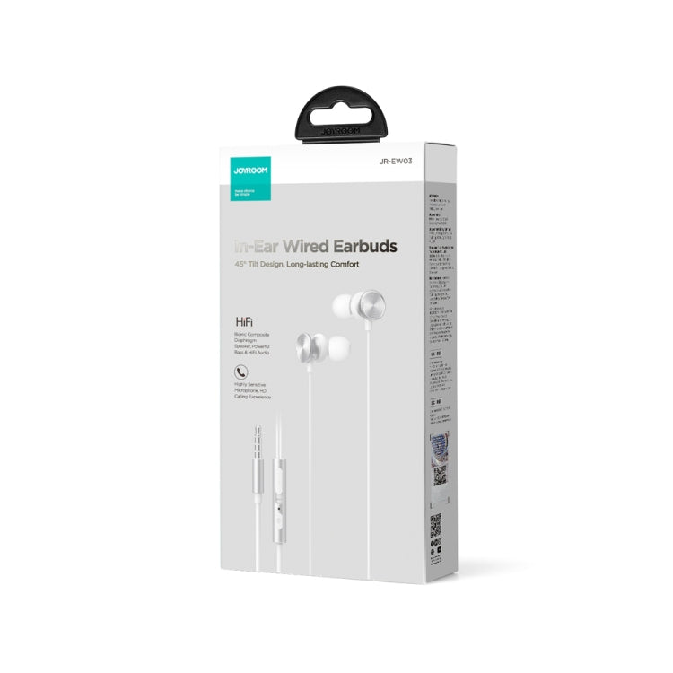 JOYROOM JR-EW03 3.5mm In-Ear Metal Wired Earphone, Length: 1.2m(White) by JOYROOM
