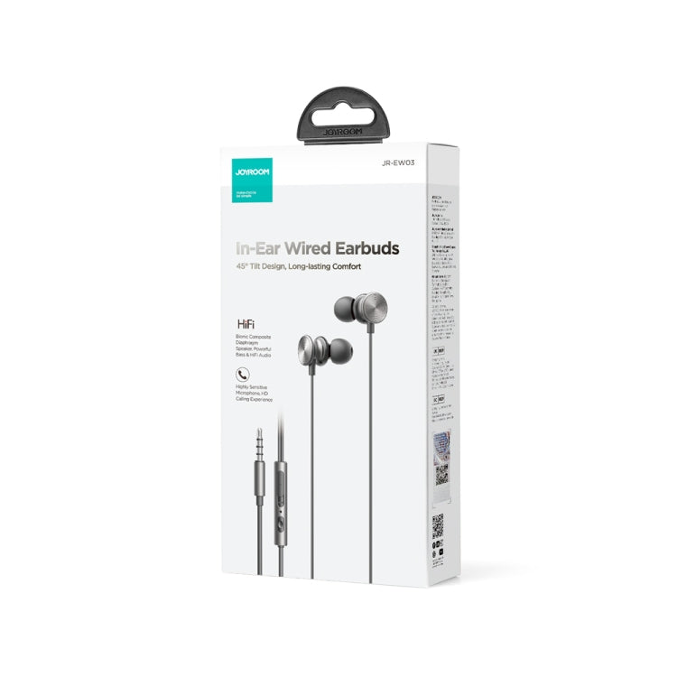 JOYROOM JR-EW03 3.5mm In-Ear Metal Wired Earphone, Length: 1.2m(Black) by JOYROOM