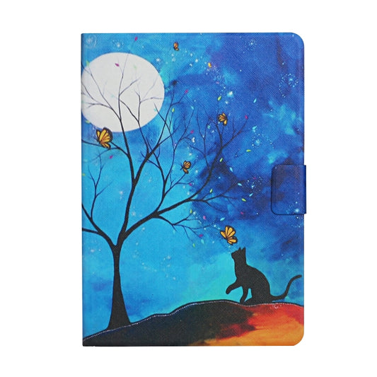 For Lenovo Tab M10 X605F X505 Colored Drawing Pattern Horizontal Flip Leather Case with Holder & Card Slots(Moonlight Cat) by buy2fix