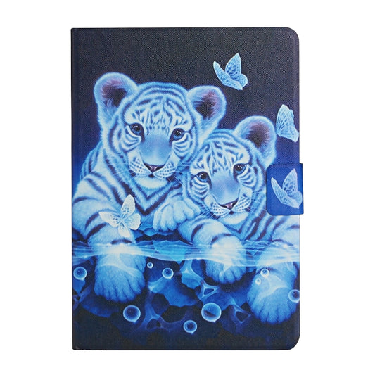 For Lenovo Tab M10 X605F X505 Colored Drawing Pattern Horizontal Flip Leather Case with Holder & Card Slots(Tiger) by buy2fix