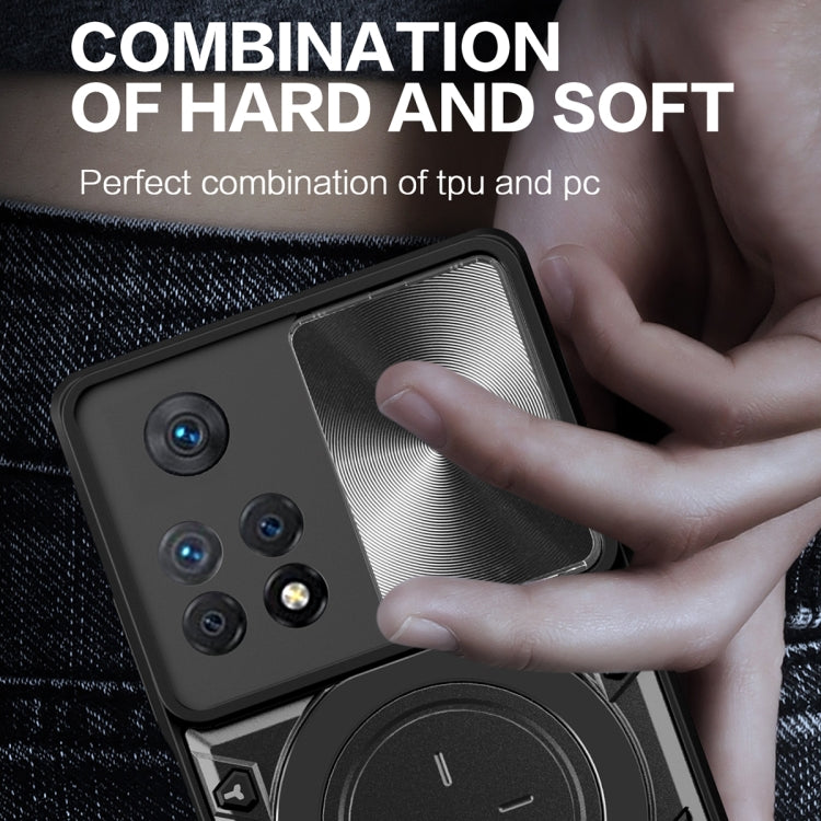 For Xiaomi Redmi Note 11 Pro CD Texture Sliding Camshield Magnetic Holder Phone Case(Purple) by buy2fix