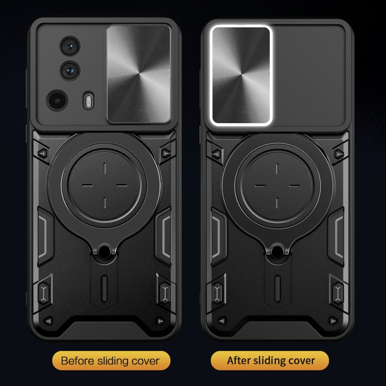 For Xiaomi 13 Lite / Civi 2 5G CD Texture Sliding Camshield Magnetic Holder Phone Case(Red) by buy2fix