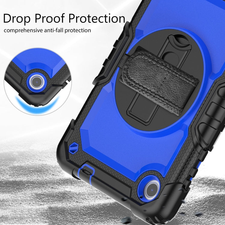 For Lenovo Tab M8 4th Gen Silicone Hybrid PC Tablet Case with Shoulder Strap(Blue PC) by buy2fix