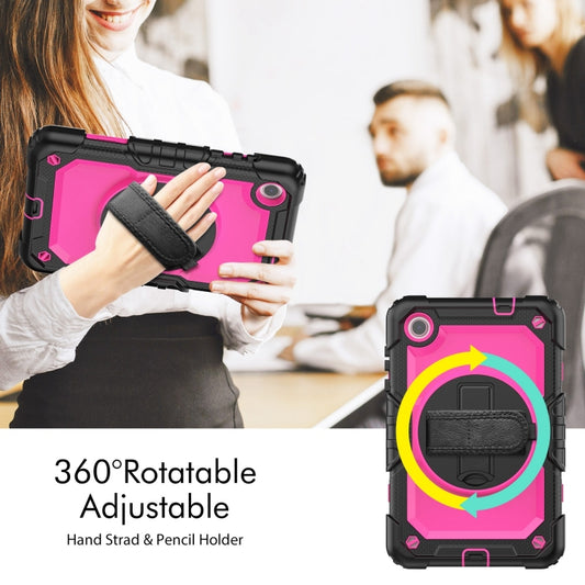 For Lenovo Tab M8 4th Gen Silicone Hybrid PC Tablet Case with Shoulder Strap(Rose Red PC) by buy2fix