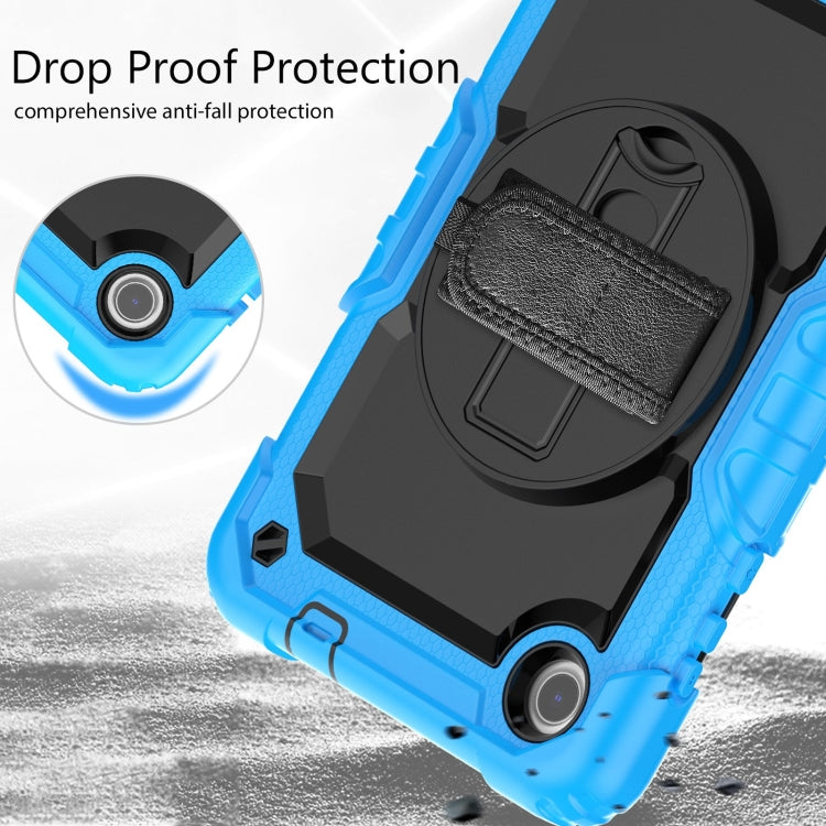 For Lenovo Tab M8 4th Gen Silicone Hybrid PC Tablet Case with Shoulder Strap(Light Blue) by buy2fix