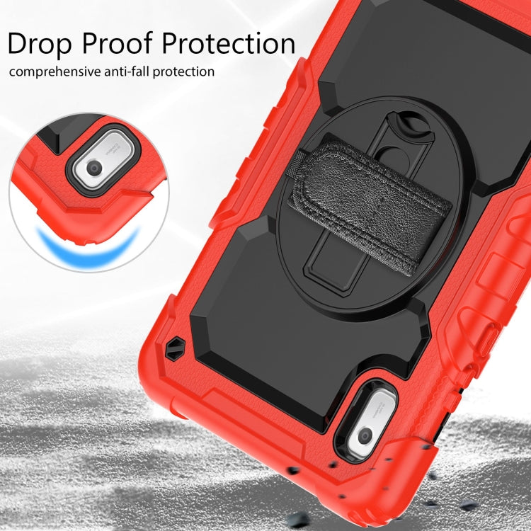 For Lenovo Tab M9 Silicone Hybrid PC Tablet Case with Shoulder Strap(Red) by buy2fix