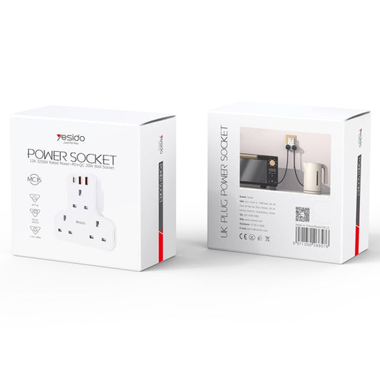 Yesido MC-15 PD+QC 3.0 3250W Home High Power Fast Charging Socket, Plug Type:UK Plug(White) by Yesido