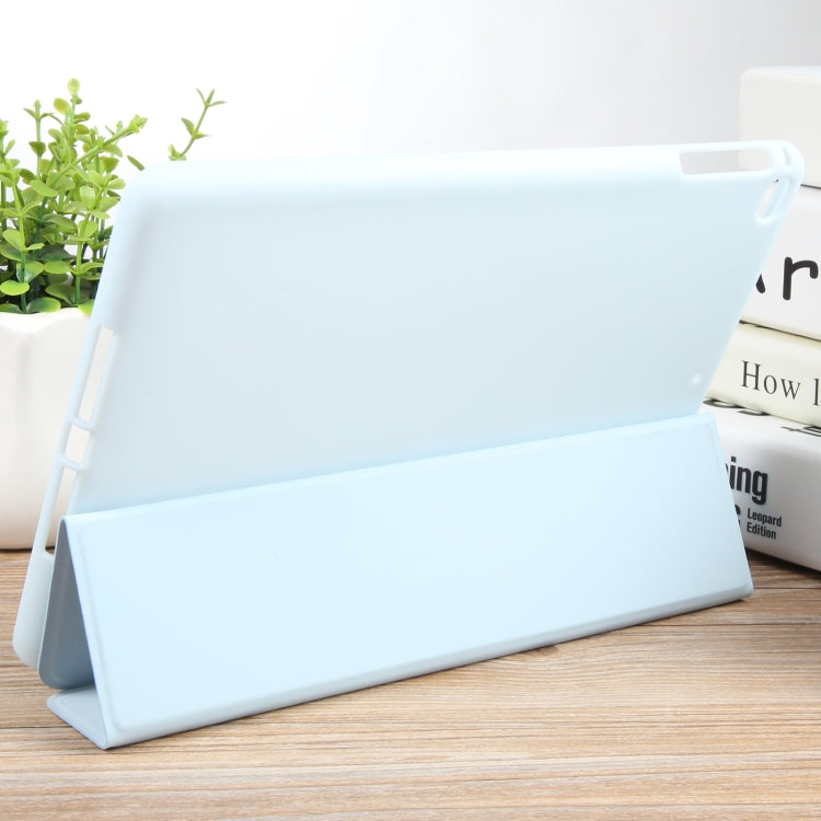 For iPad 9.7 2018 & 2017 / Air / Air2 GEBEI 3-folding Holder Shockproof Flip Leather Tablet Case(Sky Blue) by GEBEI