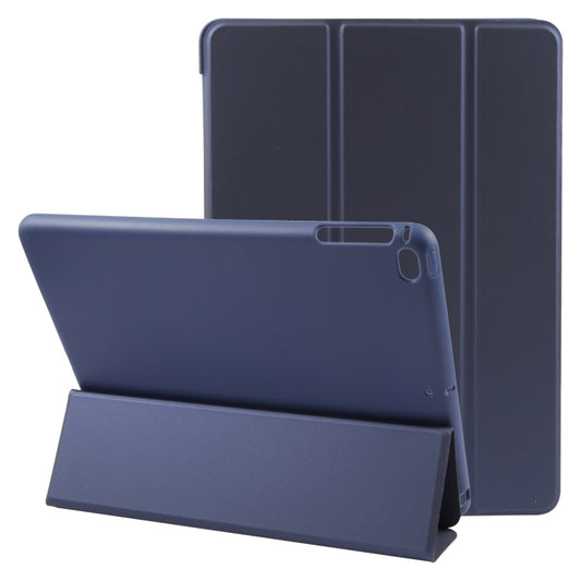 For iPad 9.7 2018 & 2017 / Air / Air2 GEBEI 3-folding Holder Shockproof Flip Leather Tablet Case(Dark Blue) - iPad 9.7 (2018) & (2017) Cases by GEBEI | Online Shopping UK | buy2fix