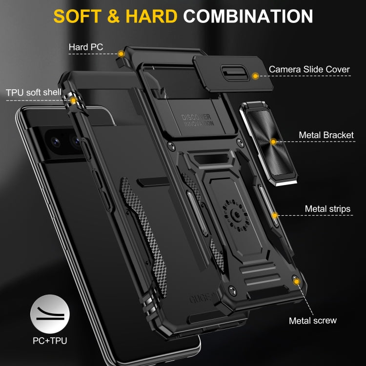 For Google Pixel 8 Pro Armor PC + TPU Camera Shield Phone Case(Black) by buy2fix