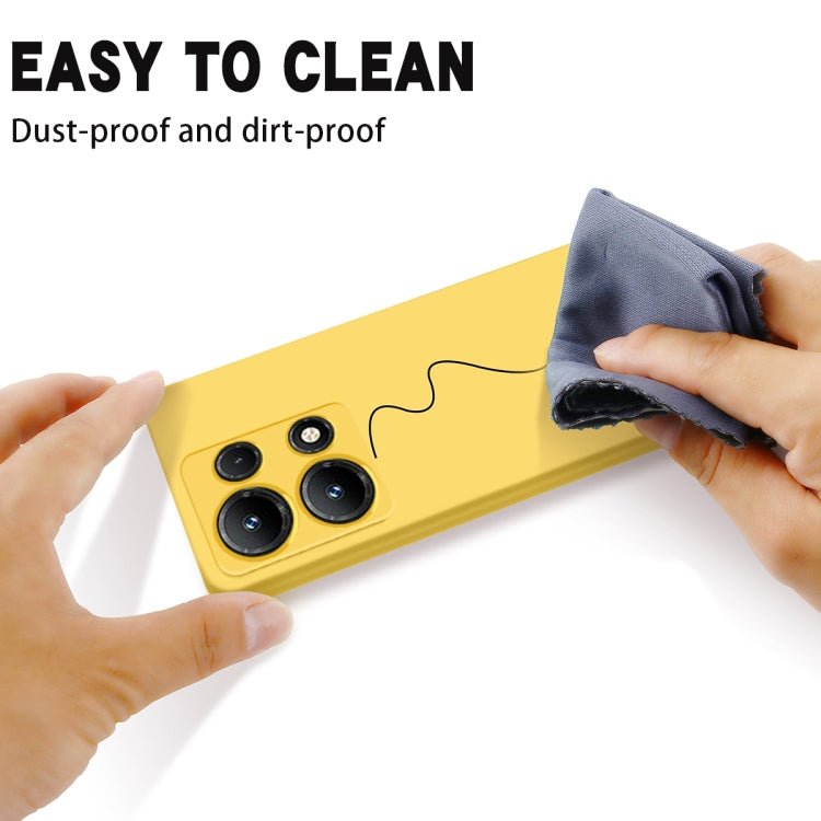 For Infinix Note 30i Pure Color Liquid Silicone Shockproof Phone Case(Yellow) by buy2fix