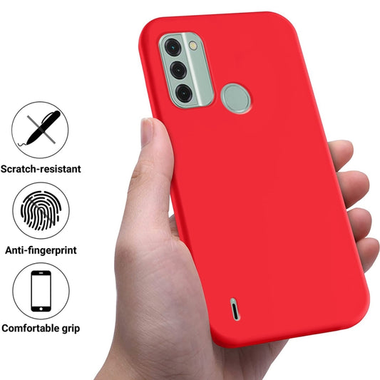 For Nokia C31 Pure Color Liquid Silicone Shockproof Phone Case(Red) by buy2fix