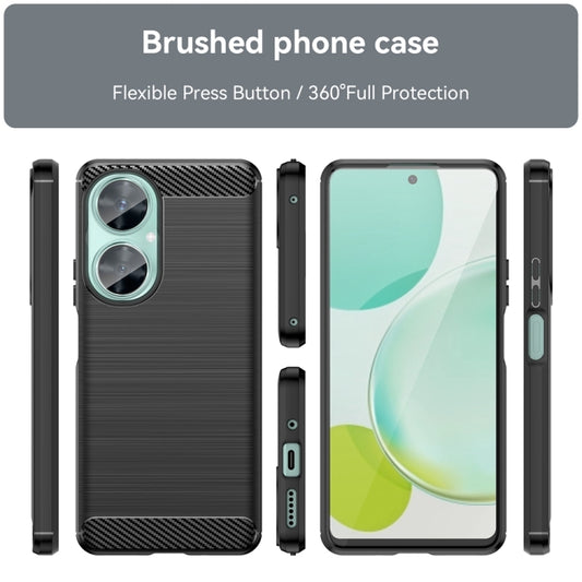 For Huawei nova 11i Brushed Texture Carbon Fiber TPU Phone Case(Black) by buy2fix