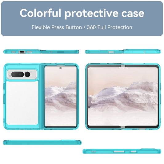 For Google Pixel Fold Colorful Series Acrylic + TPU Phone Case(Transparent Blue) by buy2fix