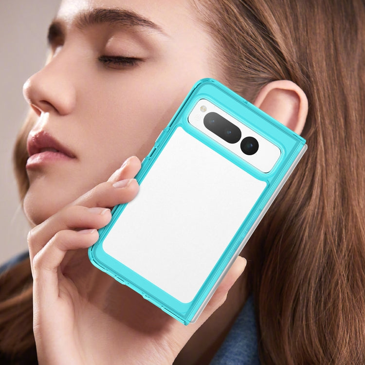 For Google Pixel Fold Colorful Series Acrylic + TPU Phone Case(Transparent Blue) by buy2fix