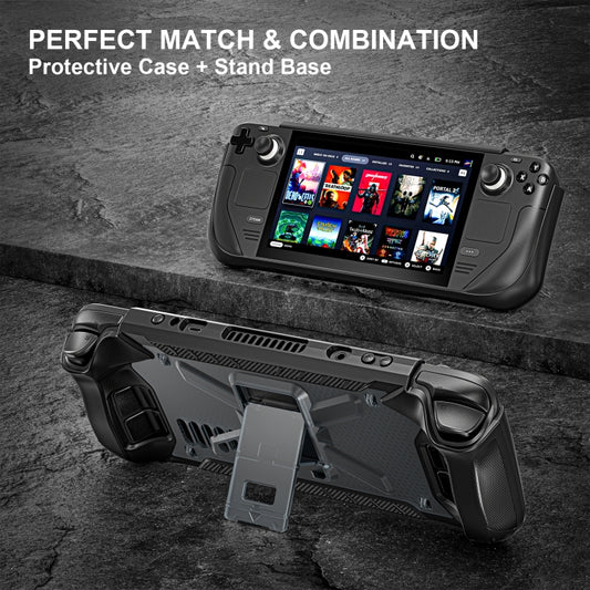 For Steam Deck Shockproof Game Console Case with Holder & Shoulder Strap(Black) by buy2fix