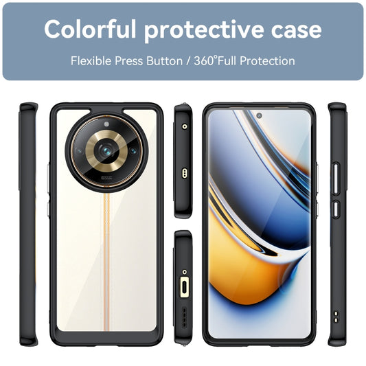 For Realme 11 Pro+ Colorful Series Acrylic Hybrid TPU Phone Case(Black) by buy2fix