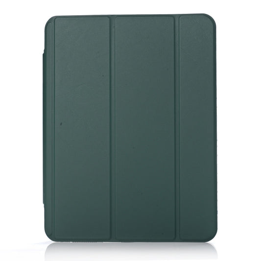 For iPad 2025 / 2022 3-Fold Lock Buckle Leather Smart Tablet Case(Deep Green) by buy2fix