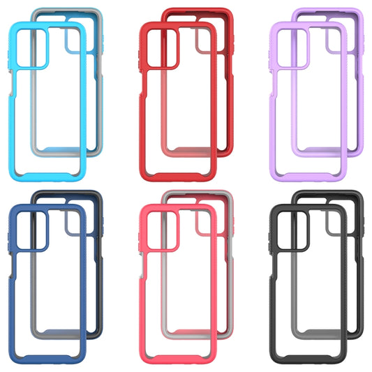 For Motorola Moto G13 / G23 Starry Sky Solid Color Shockproof TPU Clear PC Phone Case(Sky Blue) by buy2fix