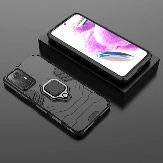For Xiaomi Redmi Note 12S 4G Magnetic Ring Holder PC + TPU Phone Case(Black) by buy2fix