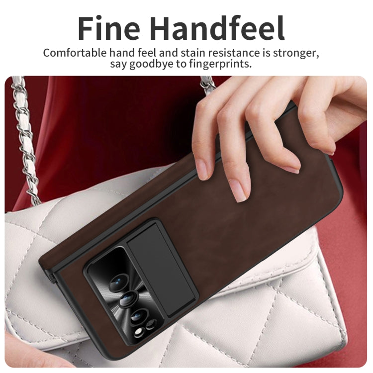 For Google Pixel Fold Napa Texture All-inclusive Phone Case(Coffee) by buy2fix