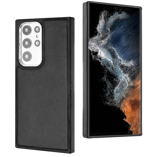 For Samsung Galaxy S22 Ultra 5G Leather Texture Full Coverage Phone Case(Black) by buy2fix