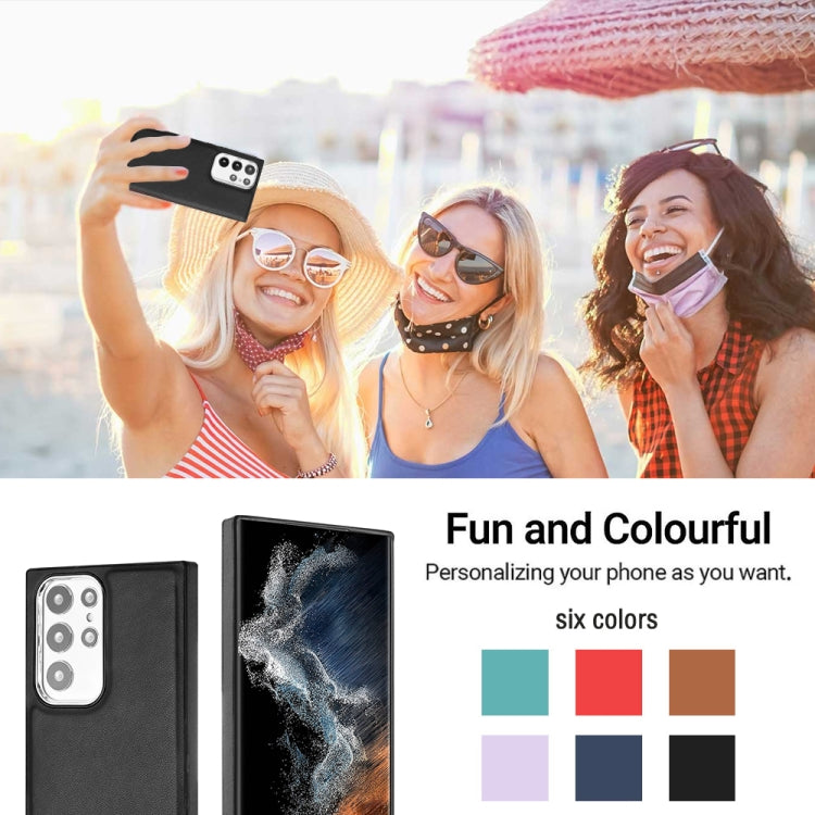 For Samsung Galaxy S22 Ultra 5G Leather Texture Full Coverage Phone Case(Black) by buy2fix