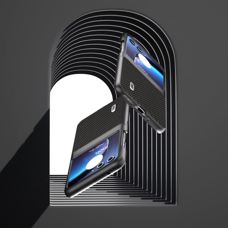 For Motorola Razr 40 Ultra ABEEL Carbon Fiber Texture Protective Phone Case(Black) by buy2fix