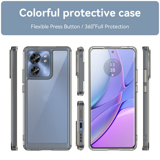 For Motorola Edge 40 Colorful Series Acrylic Hybrid TPU Phone Case(Transparent Grey) by buy2fix