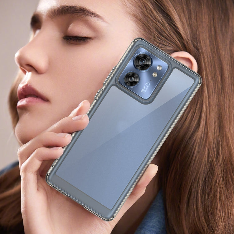 For Motorola Edge 40 Colorful Series Acrylic Hybrid TPU Phone Case(Transparent Grey) by buy2fix