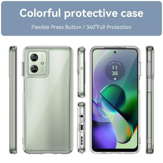 For Motorola Moto G54 Global Colorful Series Acrylic Hybrid TPU Phone Case(Transparent) by buy2fix