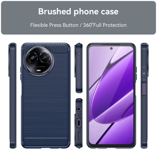 For Realme 11 5G Carbon Fiber Brushed Texture TPU Phone Case(Blue) by buy2fix