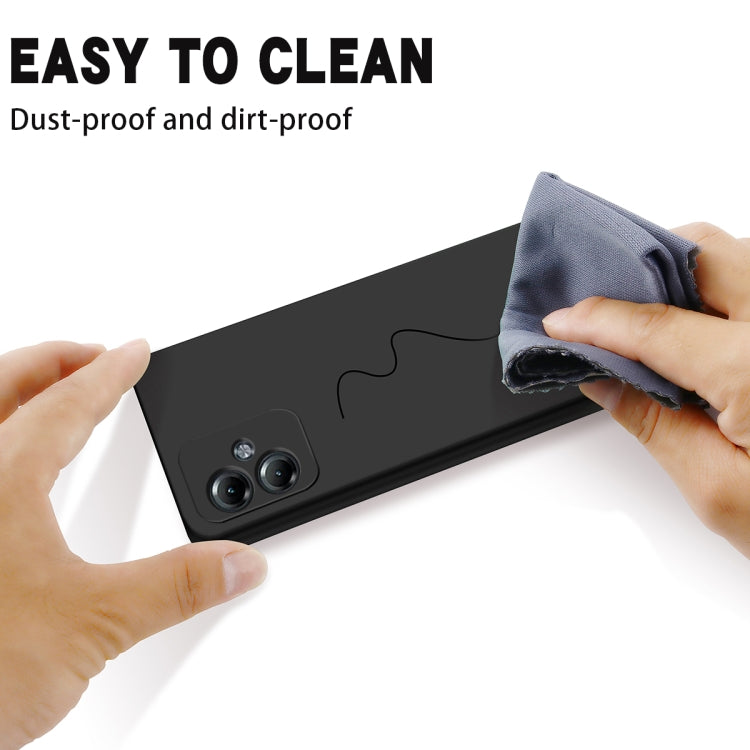 For Motorola Moto G54 5G Solid Color Liquid Silicone Dropproof Full Coverage Phone Case(Black) by buy2fix