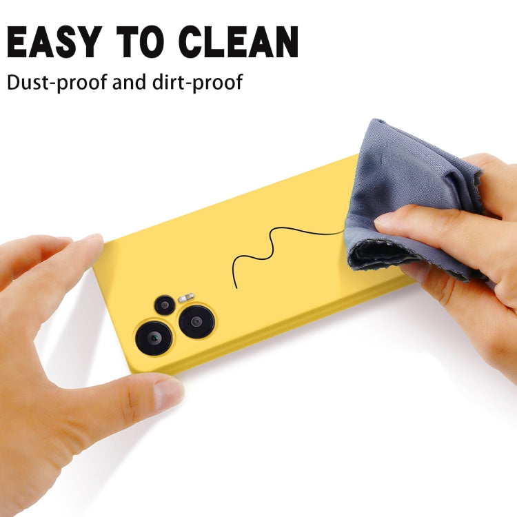 For Xiaomi Poco F5 5G Pure Color Liquid Silicone Shockproof Phone Case(Yellow) by buy2fix