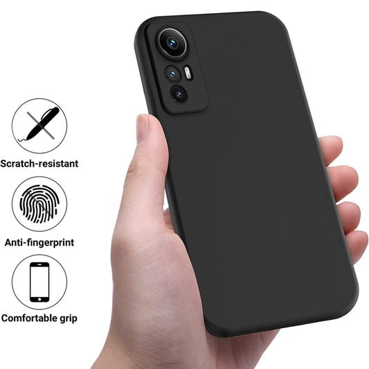 For Xiaomi Redmi Note 12S 4G Pure Color Liquid Silicone Shockproof Phone Case(Black) by buy2fix