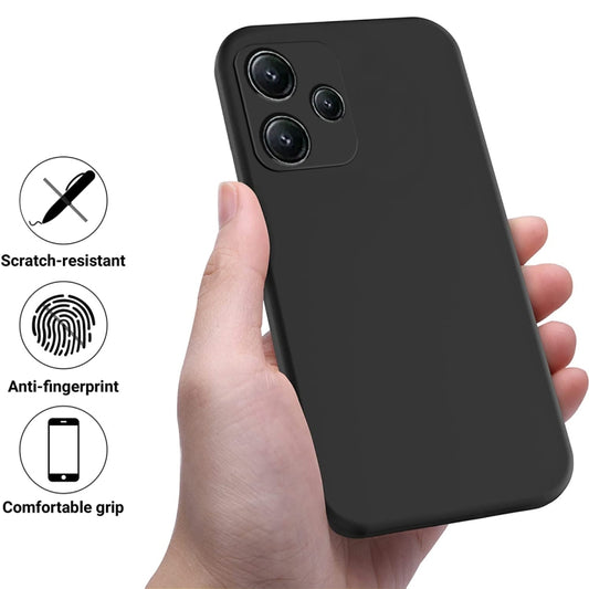 For Xiaomi Redmi 12 5G / Note 12R Pure Color Liquid Silicone Shockproof Phone Case(Black) by buy2fix