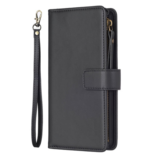 For Samsung Galaxy S22 Ultra 5G 9 Card Slots Zipper Wallet Leather Flip Phone Case(Black) by buy2fix