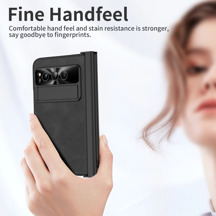 For Google Pixel Fold Integrated Napa Texture All-inclusive Phone Case with Pen Slot(Black) by buy2fix