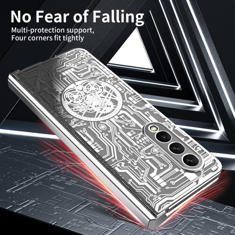 For Samsung Galaxy Z Fold3 5G Mechanical Legend Integrated Electroplating All-inclusive Phone Case(Silver) by buy2fix