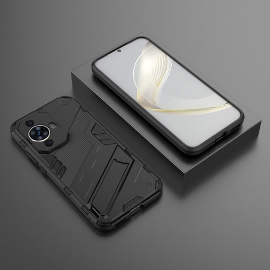 For Huawei nova 11 4G Punk Armor 2 in 1 PC + TPU Phone Case with Holder(Black) by buy2fix