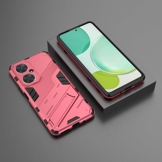 For Huawei nova 11i 4G Punk Armor 2 in 1 PC + TPU Phone Case with Holder(Light Red) by buy2fix