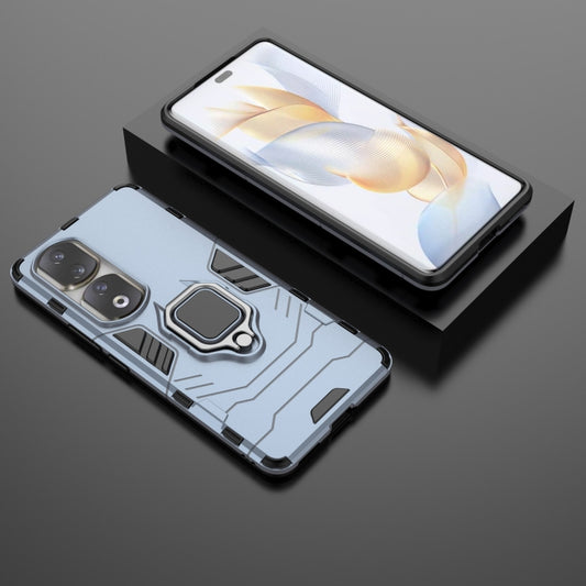 For Honor 90 Pro Magnetic Ring Holder PC + TPU Phone Case(Navy Blue) by buy2fix