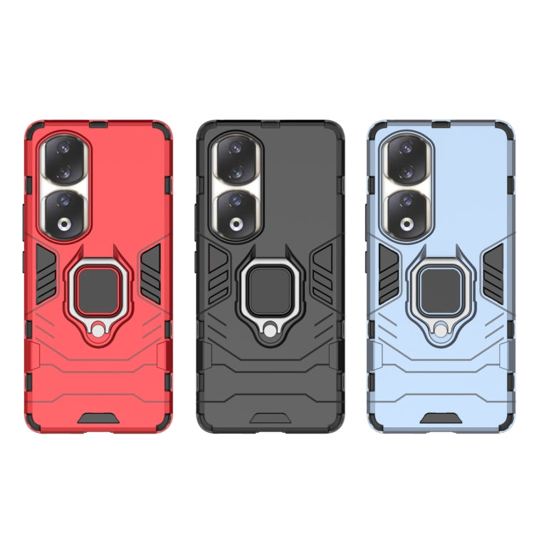 For Honor 90 Pro Magnetic Ring Holder PC + TPU Phone Case(Navy Blue) by buy2fix