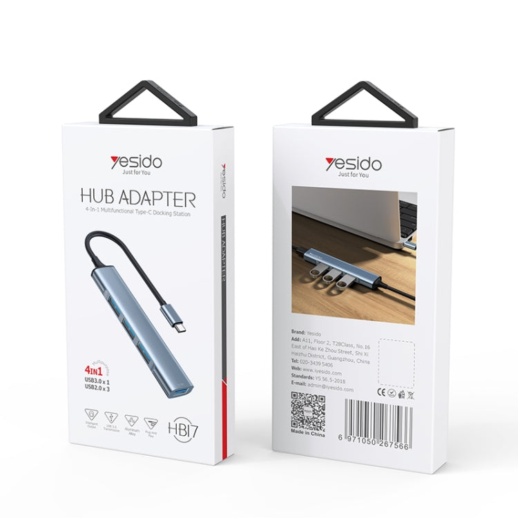 Yesido HB17 4 in 1 USB-C / Type-C Multifunctional Docking Station HUB Adapter by Yesido