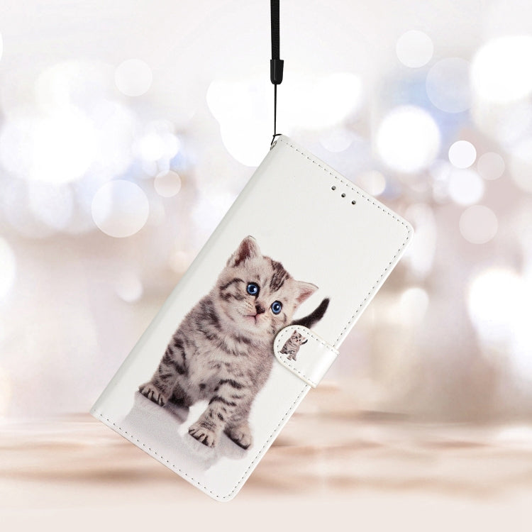 For OnePlus Nord CE 3 Lite 5G Colored Drawing Leather Phone Case(Little Tabby Cat) by buy2fix